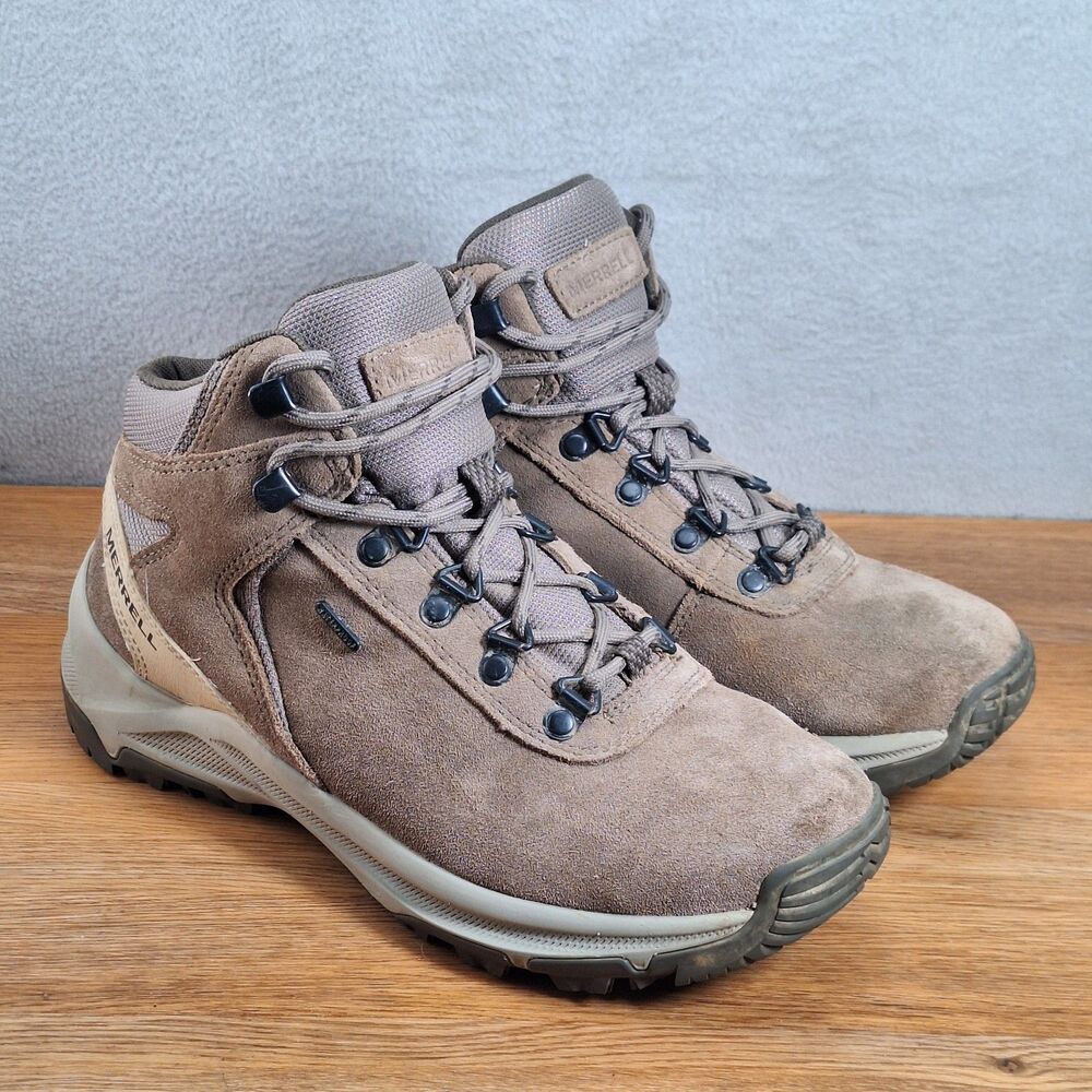 Merrell Erie Mid WP Women's 8 Waterproof Hiking Sneakers Brindle Lace-Up